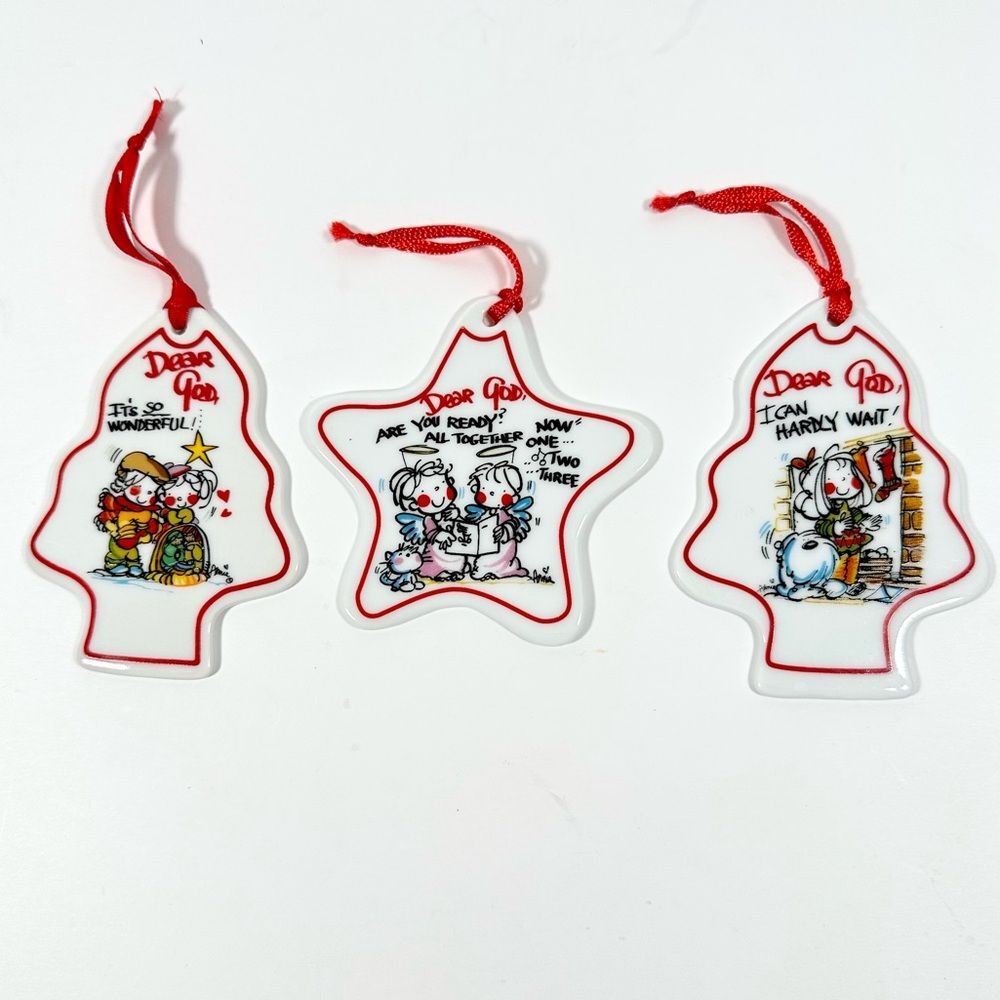 Dear God Kids Porcelain Christmas Ornaments Tree Star